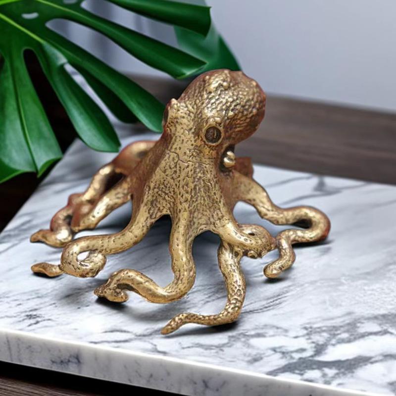 1pc Metal Brass Octopus Dog Kangaroo Desktop Ornament Figurines Zodiac Dog Ornament Animals Party Gifts Room Decor Decoration Items Decorating Design 0