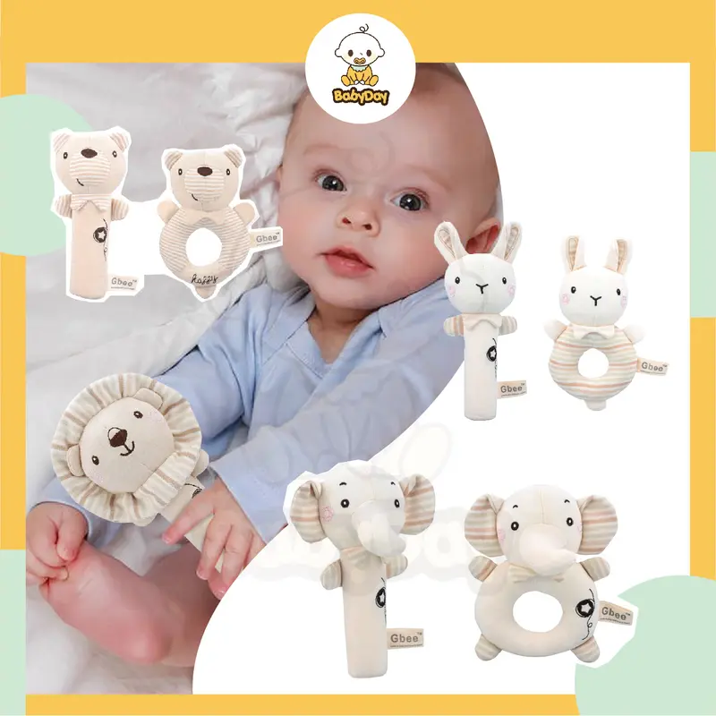 GBEE Baby Soft Squeeze Rattle Ring Toys 2pcs Set Permainan Bayi ...