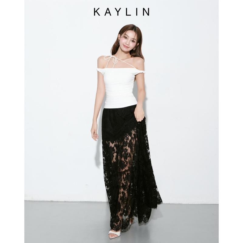 Áo kiểu nữ KAYLIN 2 dây phối tay xoắn lệch vai chất thun co giãn dáng ôm gợi cảm - N2478 Women Shirt