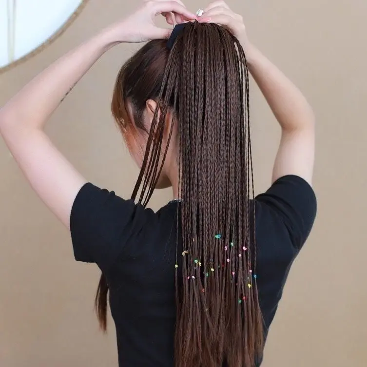 Tóc Giả Đuôi Ngựa Nữ, Phong Cách Mùa Hè, Tóc Giả Dreadlocks, Tóc Giả Đuôi Ngựa Dreadlocks Nữ, Dirty Dreadlocks, Cá Nhân Hóa, Phong Cách Hip Hop, Băng Quấn Bện