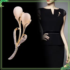 Bross Premium | Bross Fashion | Bros Tulip mewah ringan mutiara kelas atas premium / Bros Bunga Tulip