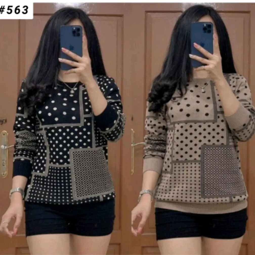atasan baju blus wanita rajut import