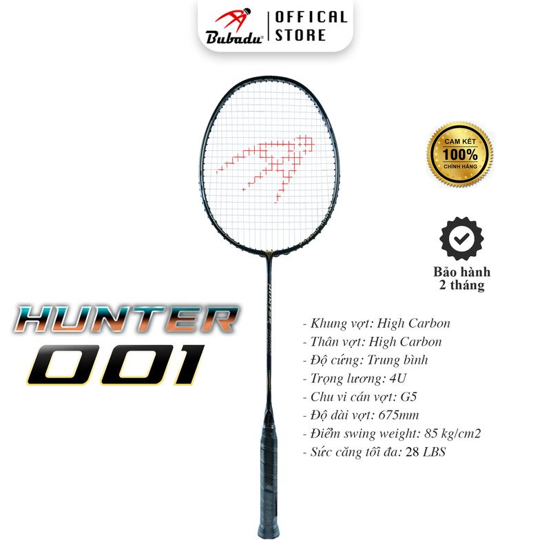 CHÍNH HÃNG BUBADU VỢT CẦU LÔNG BUBADU HUNTER 001 siêu phẩm công thủ toàn diện TẶNG CUỐN CÁN CƯỚC Nam Cán Vợt