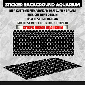 Lepet Stiker Background Aquarium Hexagon | Wallpaper Dasar Aquascape Akuarium Belakang Dekor Estetik