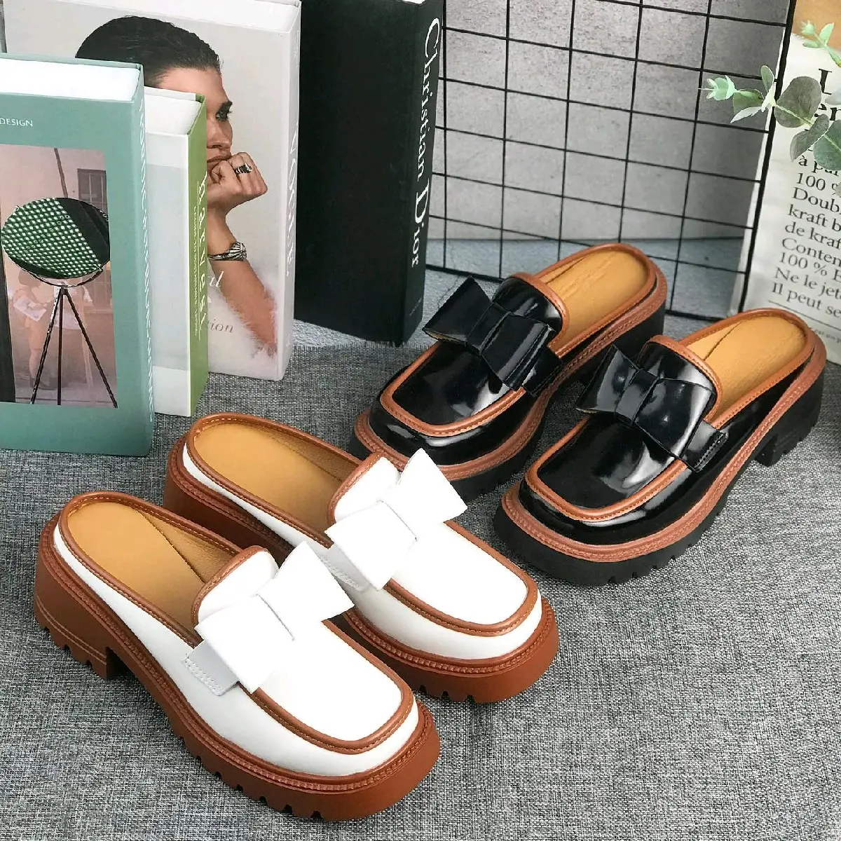 sendal slop wanita import realpict 2157 tinggi 6cm