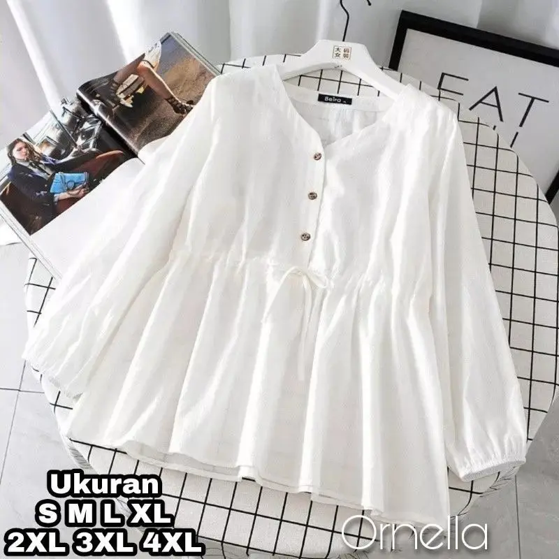 blouse atasan anak perempuan 2-12tahun terbaru/baju Polos Putih terbaru