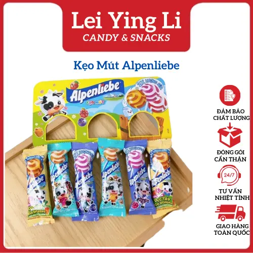 Kẹo mút que Alpenliebe vị Caramen, Nho,Trà sữa (gói 10gr ), đồ ăn vặt
