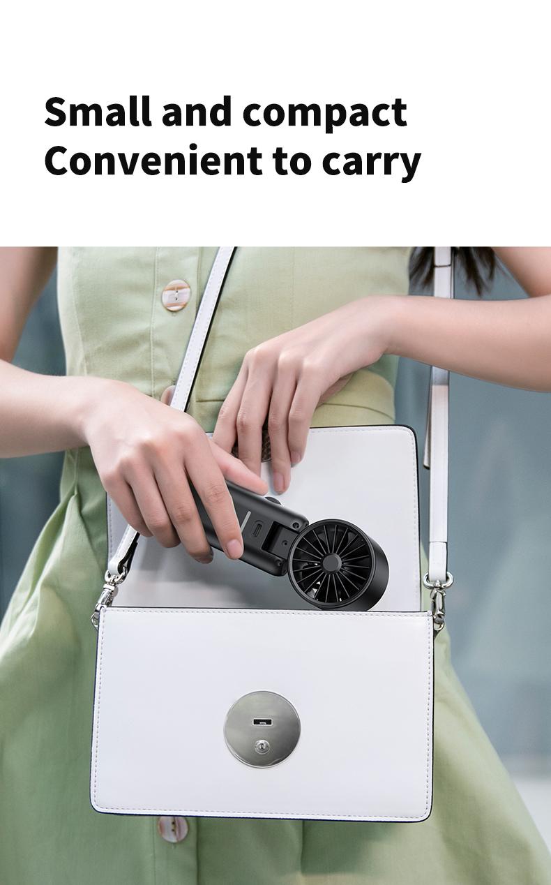 Product Introduction of Handheld small fan High speed powerful semiconductor cold air leafless spray refrigeration Small air conditioner Small mini turbine Portable portable charging Silent electric fan cooling magic weapon fan  portable 15