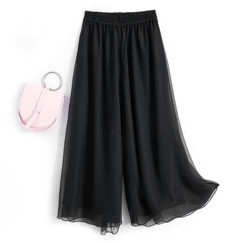 Quần Dài Ống Rộng, Chất Liệu Voan, Dành Cho Nữ, Dáng Rộng Và thụng, Cạp Cao, Dáng Ôm, Quần Culottes, Thích Hợp Cho Mùa Hè, Quần Dài Mỏng, Hàng Mới Về 2024, Thích Hợp Cho Cô Gái Đầy Đặn 0