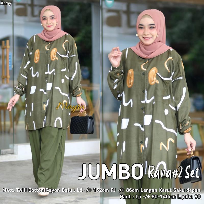 Product Introduction of Setelan Jumbo Set Wanita Besar LD 130 Muat 100 Bahan Rayon 3