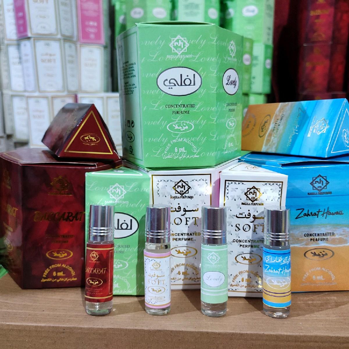 Parfum arab 1 box isi 6 viral terlaris non alkohol ukuran 6 ml tahan lama uniseks Laki-laki Perempuan Perfume Wangi Silver Woody / minyak wangi arab non alkohol Wanginya Woman Vanila