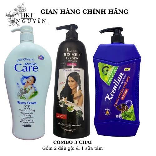 Combo 3 chai gồm 2 chai dầu gội nam nữ và 1 chai sữa tắm Care 1200ml Dưỡng Body Dưỡng Da Body