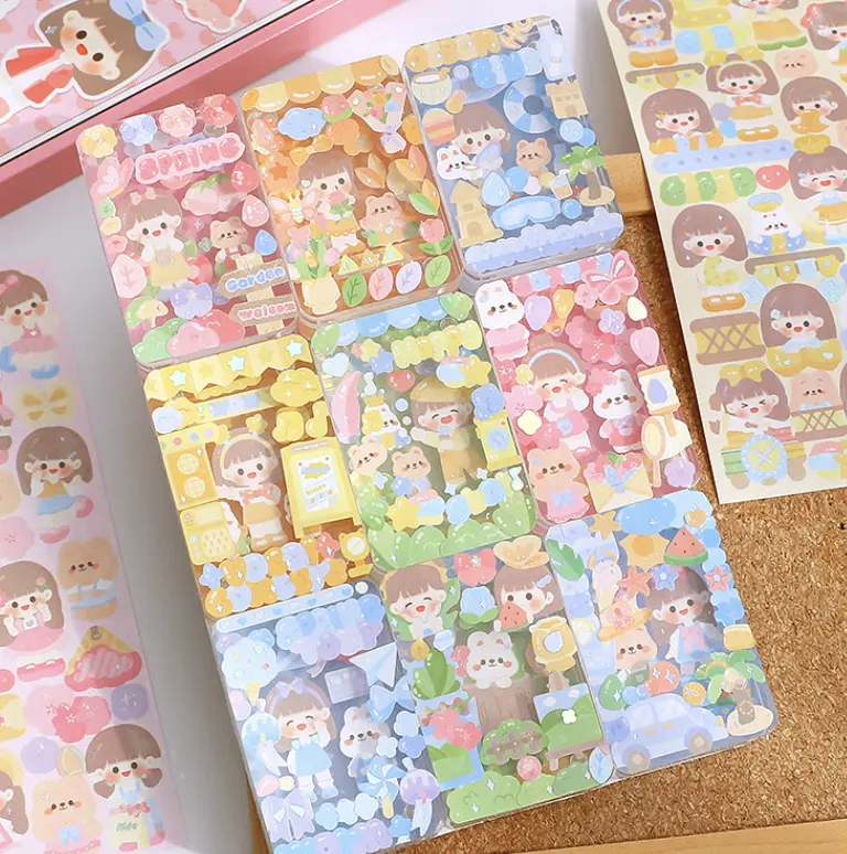 Stiker Glitter Telado Pack DIY Buku Jurnal Edisi Guka Mass Mechandisers 12 Lembar TLD94 Stationery Paper 3