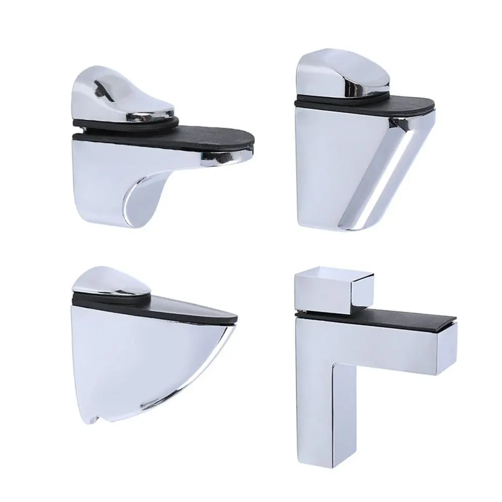Hardware Bracket Wall Mount Wardrobe Cupboard Glass Door Clamp Cabinet Door clip Glass Shelf Holder Frameless Brackets