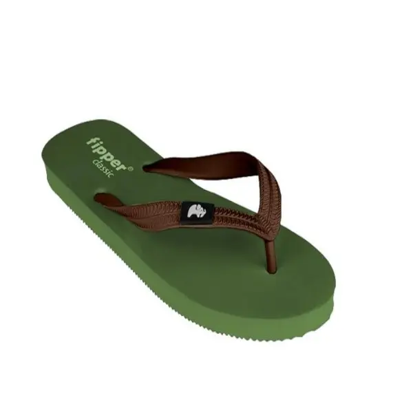 Sandal Fipper Classic Green Army Brown Bold Original 2