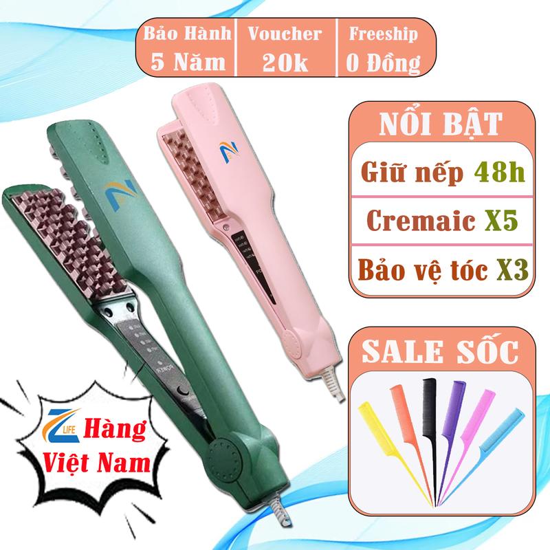  Máy Dập Xù Bấm Tóc Zlife Z359 Dập Phồng Chân Tóc Răng Vuông Bản To 4 Mức Nhiệt  160-180-200-220  Công Suất 40W Keratin Chống Hư Tổn Tóc 