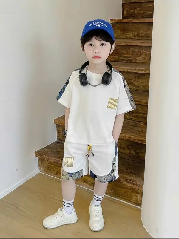 Set bộ quần áo mùa hè dành cho bé trai 14-52kg mẫu BỘ PHỐI GẤU. Chất liệu thoáng mát.O1 đồ 1