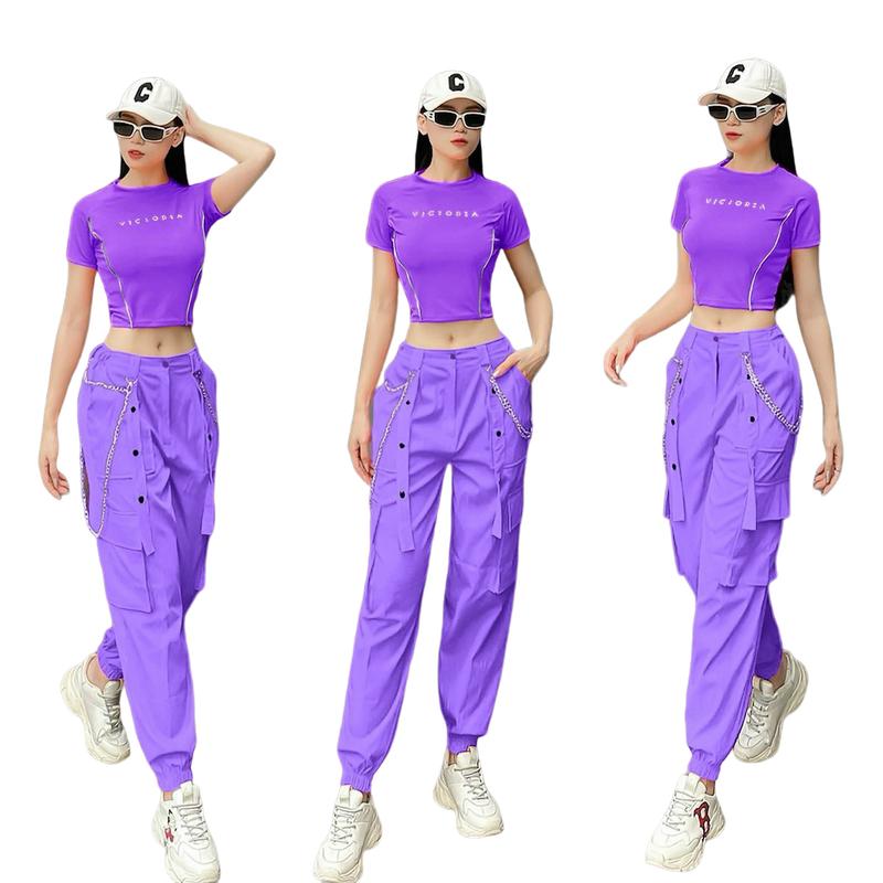 Product Introduction of Quần jogger thể thao nữ túi hộp dây xích cách điệu chất kaki tập zumba, aerobic, gym, dân vũ Sport Tập Thể Dục Thể Dục Tập Gym 34