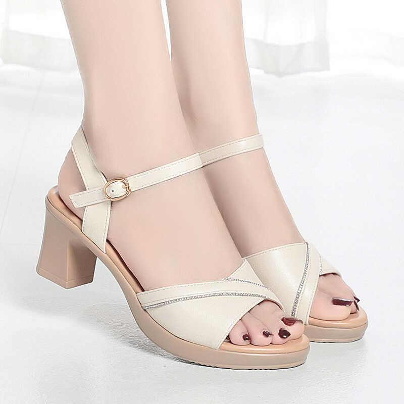 Product Introduction of thấp Giày sandanls 5f quai bản xoàn cao cấp DéP Nữ Shoes Sandal Jean guốc 5 phân đế 3