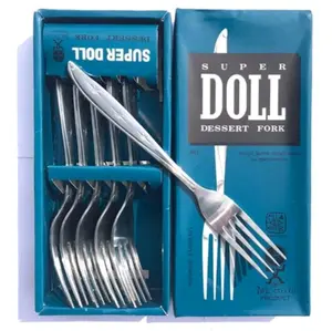 Garpu makan super doll dessert fork/garpu makan stainless steel tebal isi 6pcs/garpu cafe tebal