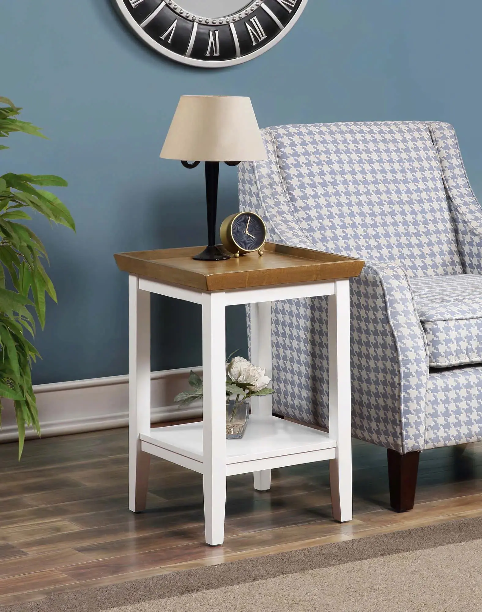 Bàn sidetable đa năng màu trắng có khay mặt bàn, có thể làm bàn sofa, bàn trang trí, tủ đầu giường