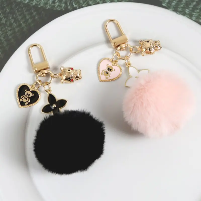 Búp Bê Nhồi Bông Lông Mịn, Thiết Kế Gấu Tình Yêu Kawaii, Móc Chìa Khóa, Thích Hợp Cho Phụ Nữ Và Trẻ Em Gái, Cũng Có Thể Được Sử Dụng Làm Móc Chìa Khóa Túi Xách Hoặc Ô Tô, Mặt Hàng Quà Tặng, Đồ Trang Trí Quyến Rũ 1