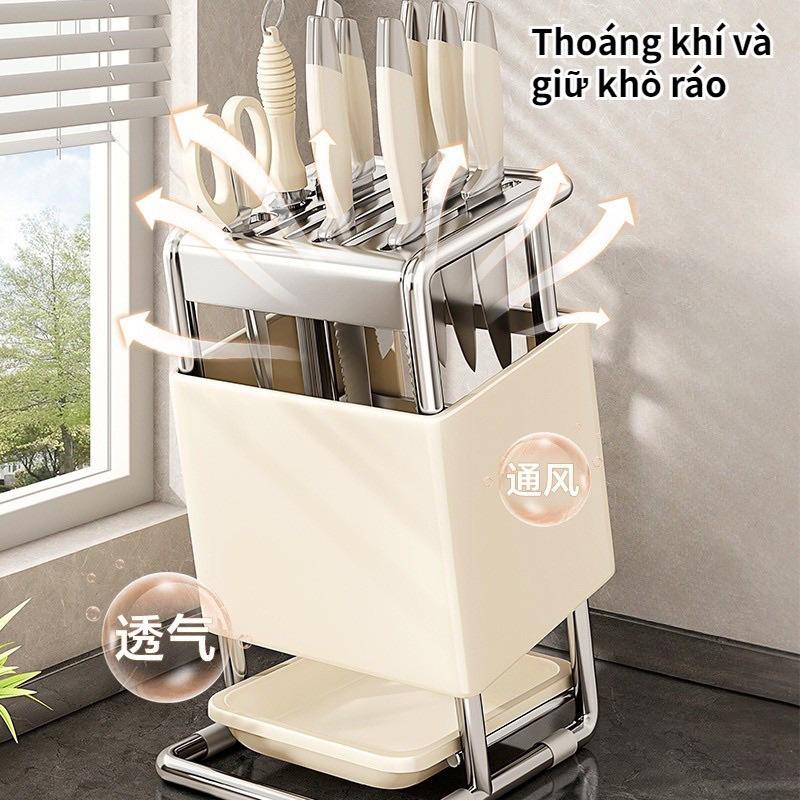 Kệ cài dao kéo có khay hứng nước tiện lợi, giá để dao thông minh đa năng nhà bếp sang trọng 5