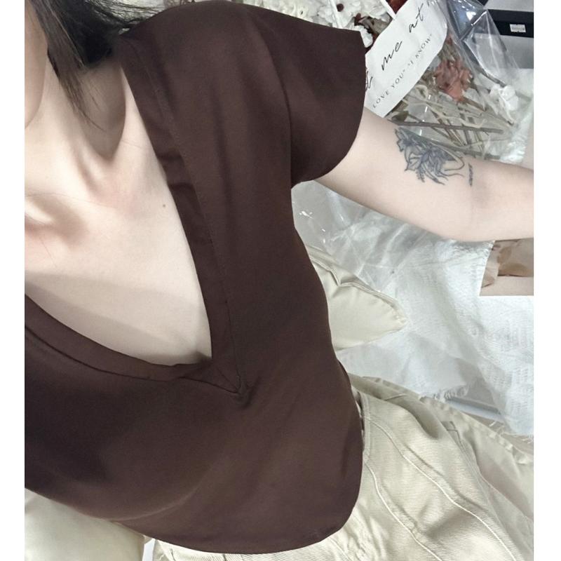 Áo croptop tay hến chất thun thun cotton kiểu dáng basic 6
