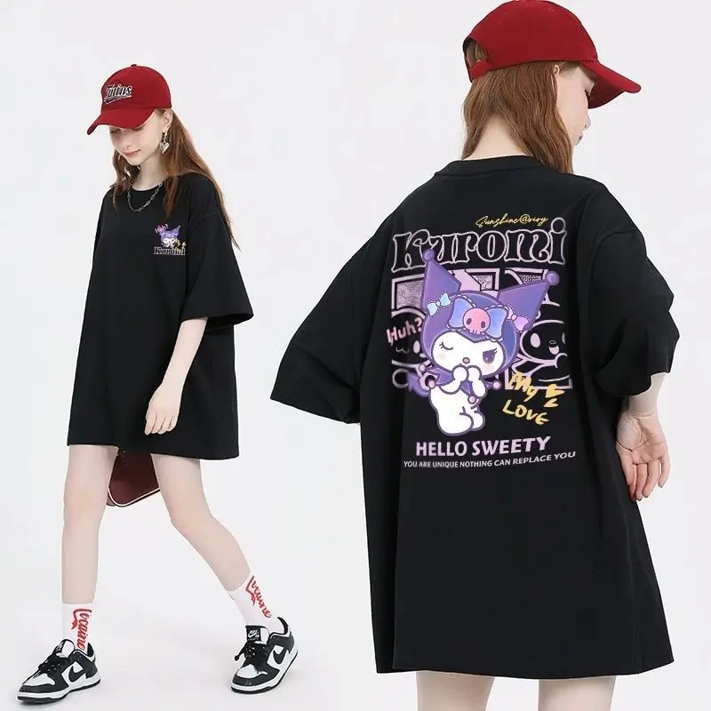 Loose Cotton Graphic Tee for Young Women Summer Casual Korean Style
