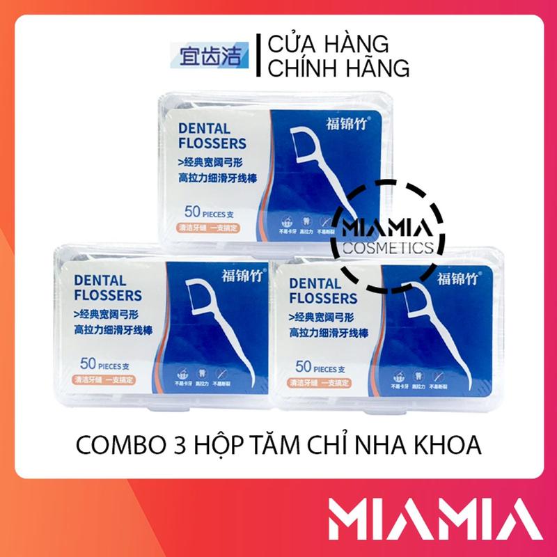  Combo 3 Hộp Tăm Chỉ Nha Khoa Dental Flossers Hộp 50 Cây Chính Hãng 