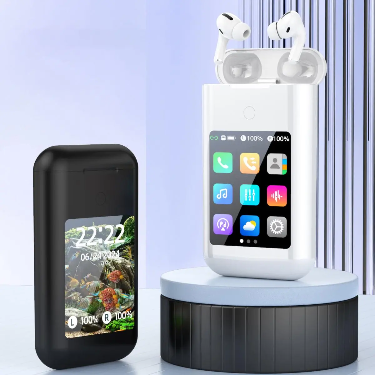 Multifunction Wireless Game Console with Headphones 6000mAh Charging Case, In Ear Headset Power Bank With Microphone 2-in-1 HiFi Stereo Earbuds