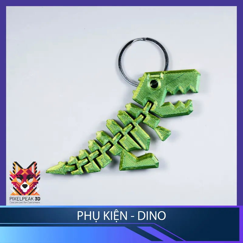 PixelPeak3D - Phụ kiện - Móc khóa xoay giảm stress - Khủng long Dino Flex !!! 5