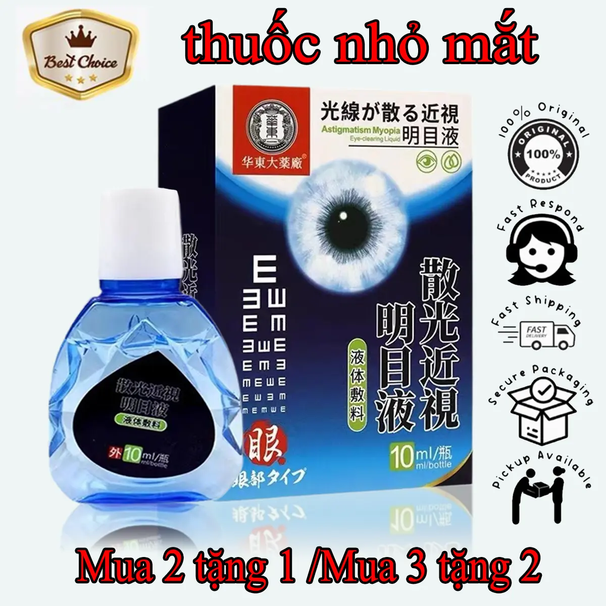 loạn thị Cận thị viễn thị khô mắt thuốc nhỏ mắt 10ml