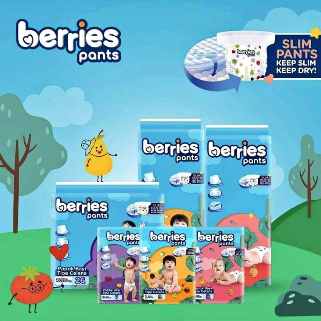 berries pants popok sekali pakai uk XL 26