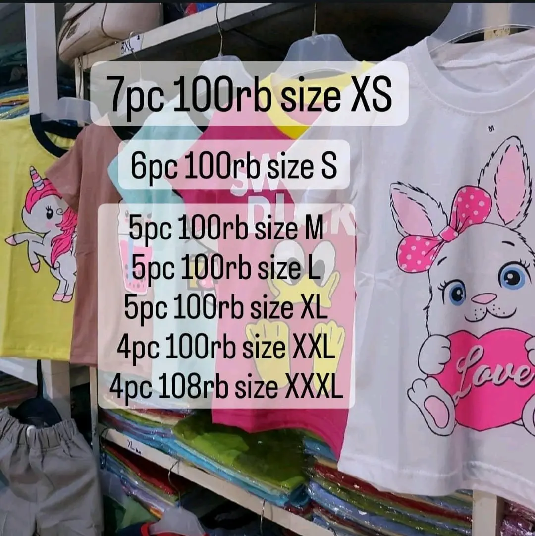 Paket Kaos anak cwe murah Fashion bahan combed