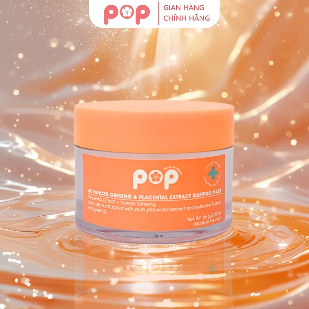 Mặt Nạ Ngủ Dưỡng Ẩm POP - Tinh Chất Nhau Thai Cừu Và Nhân Sâm - Dưỡng Da Êm Ái, Cảm Giác Dịu Nhẹ, Không Bết DInh - 55g