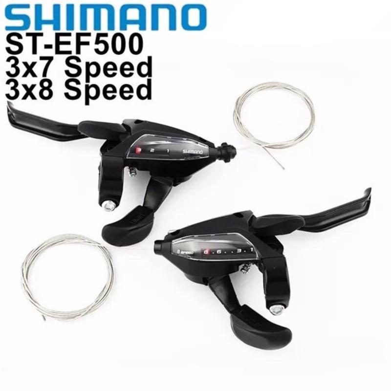 Bộ tay đề xe đạp Shimano ST-EF500-3x7, 3x8 Speed, đề bấm xả, đề liền phanh - Chuẩn hàng, Gắn Xe Đạp, Đạp Xe Đạp Sports Cao Su