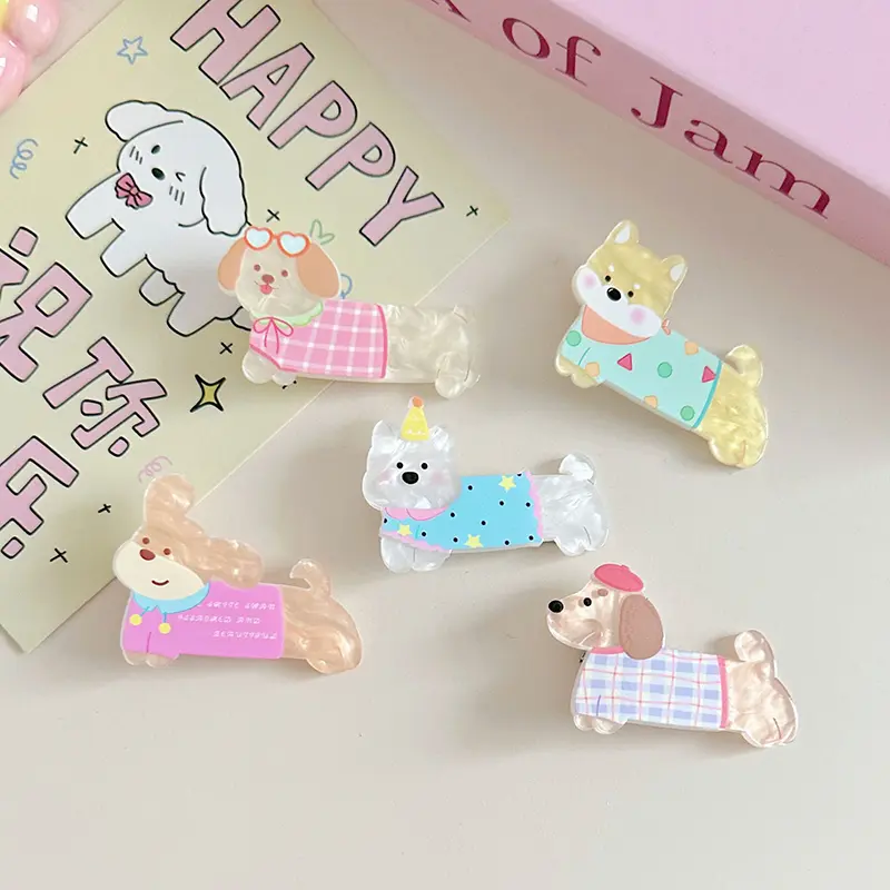 Sweet Cute Puppy Hair Clips Cartoon Animal Side Bangs Clip Hairpin Barrettes For Women Girls Fashion Hair Accessories Gift