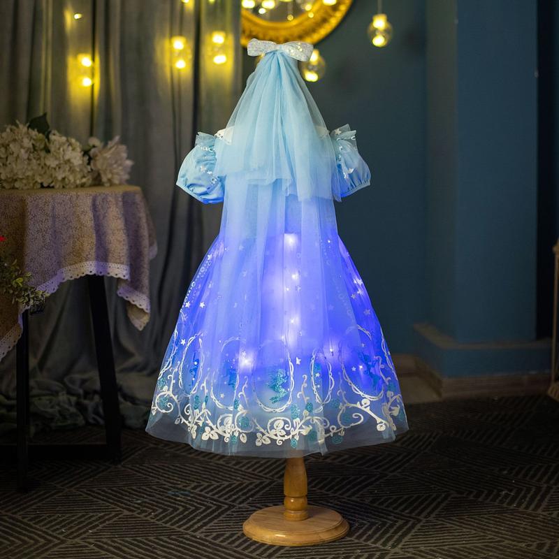 Product Introduction of Frozen Princess Dress Girls' Dress Children's Luminous Aisha Dress Lolita Dress Summer New 9