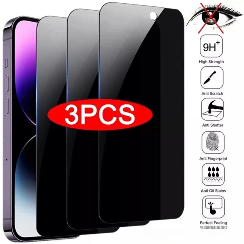 Kính Cường Lực Bảo Mật Chống Gián Điệp, 3 Chiếc, Dành Cho iPhone 15 13 14 12 11 Pro Promax X XS XR MAX 8 7 6 6S Plus Mini 2021 SE 2020, Bảo Vệ Màn Hình