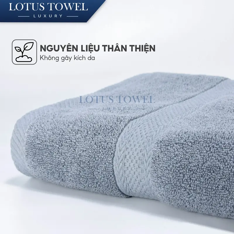 Bộ 3 Khăn ( Khăn Tắm, khăn Gội, Lau mặt) lotustowel Làm Từ Sợi Cotton Cao Cấp, Mềm Mịm, Thấm Hút, Không Ra Màu Dùng cho Nhà Tắm, Spa, Khách sạn, Resort 4