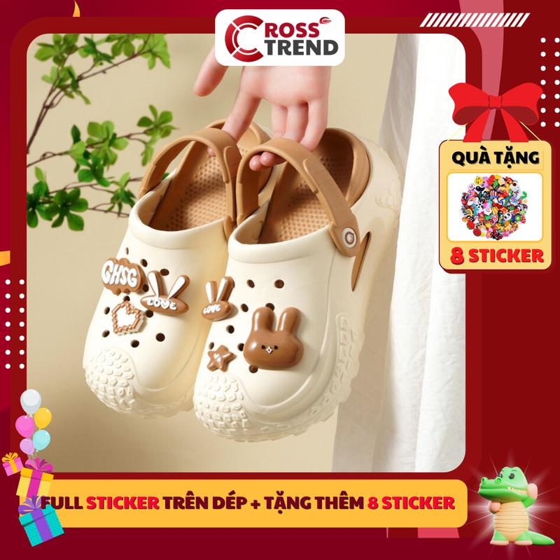 Dép cross nữ đẹp mới nhất 2025 Dép sục nữ sang chảnh GHSG LOVE full charm đế cao 6cm girl phố có quai hậu mềm êm nhẹ chân Shoes CROSS TREND