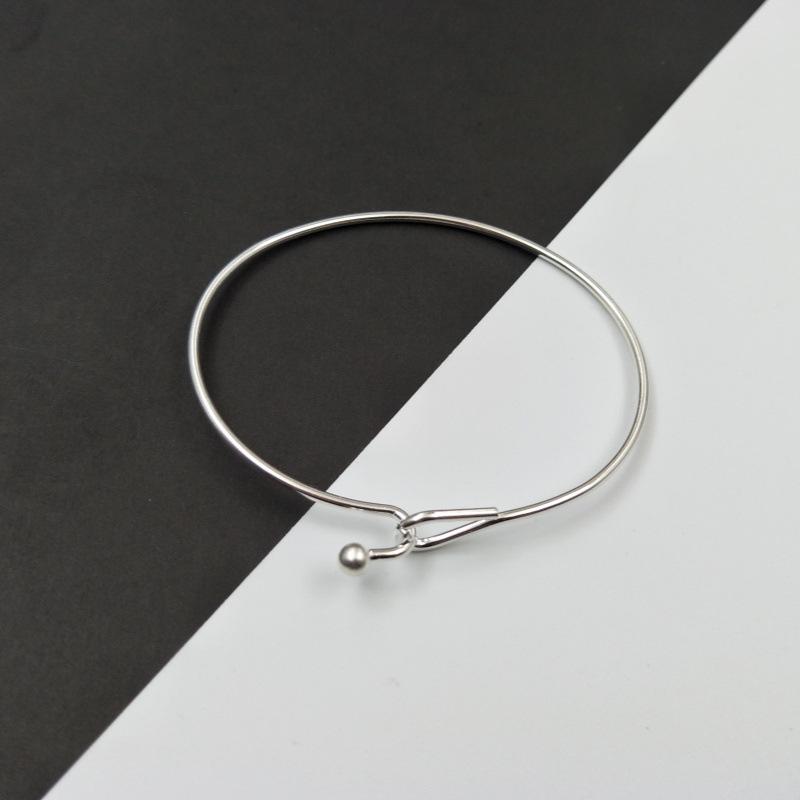 Product Introduction of Accessories Simple and Versatile Solid Color Silver  Plated Handmade Material Copper Iron Open Bracelet Women's Fashionable Accessories 0
