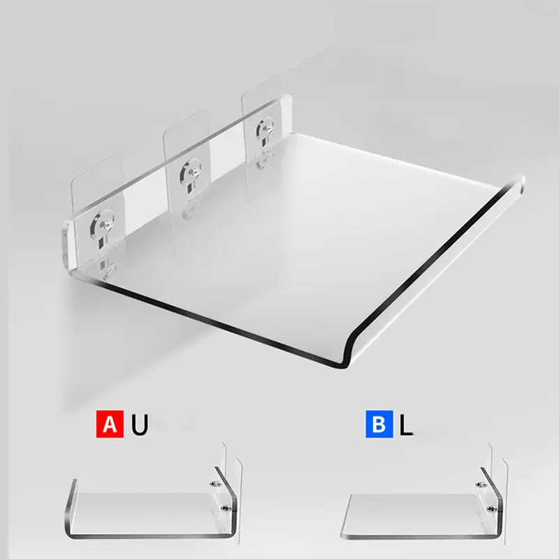 [xtv]1pc Acrylic Clear Wall Shelf Floating Shelves Wall Shelf for Bathroom Livingroom