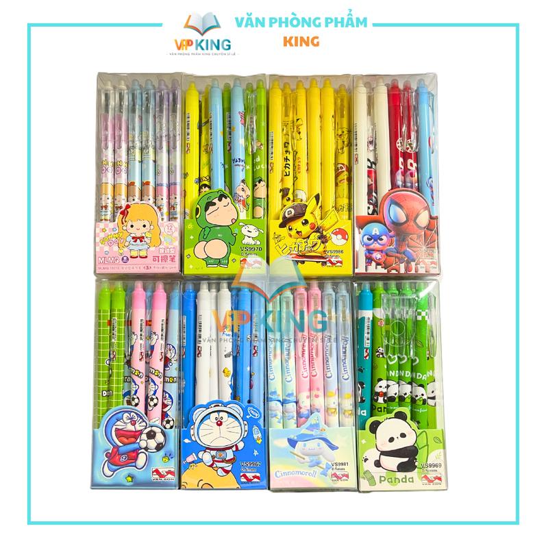 Hộp 12 Bút Gel Xoá Được Hình Siêu Dễ Thương Mực Mau Khô giao mẫu ngẫu nhiên butxoa duoc