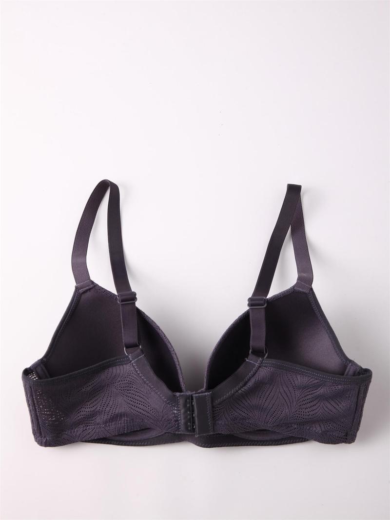 Product Introduction of Women's Leaf Pattern Underwire Bra, Breathable Comfortable Push Up Bra, Soft Lingerie for All Seasons 8