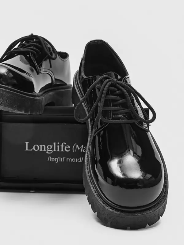 Men's Solid Color Lace up Front Shoes, 1 Pair Fashionable Casual Pu Leather Shoes for Daily Wear, Trendy All-match Dress Shoes for Men for Indoor and Outdoor 1