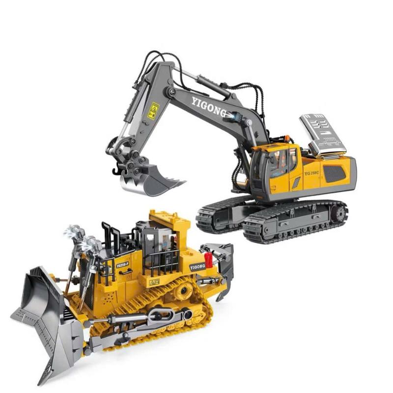  Combo Xe Máy Xúc Gầu Sắt Xe Ủi Máng Sắt Loại  Xe Công Trình Pin Sạc Cho Bé Xe Điều Khiển Từ Xa Cho Bé Toy Đồ Chơi 