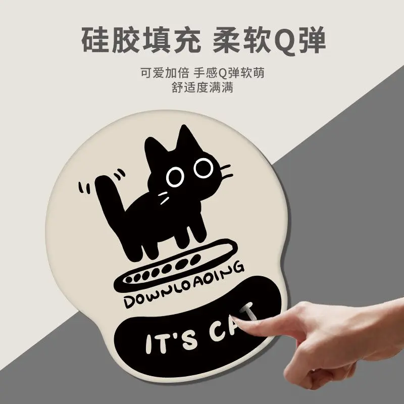Tấm Lót Chuột Bảo Vệ Xương Đòn Mèo Dễ Thương, Chất Liệu Silicon, Đệm Cổ Tay Dày, Thích Hợp Cho Văn Phòng, Thiết Kế Đơn Giản, Bảo Vệ Cổ Tay, Ba Chiều 3D, Ngăn Ngừa Tay Chuột, Năm 2024 3