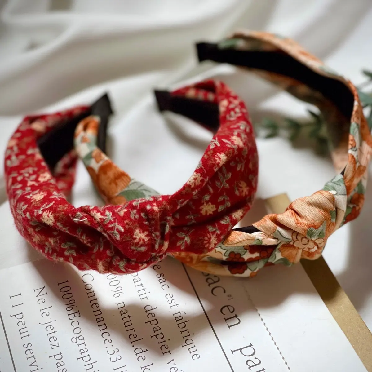 Băng đô xoắn handmade hoạ tiết vintage